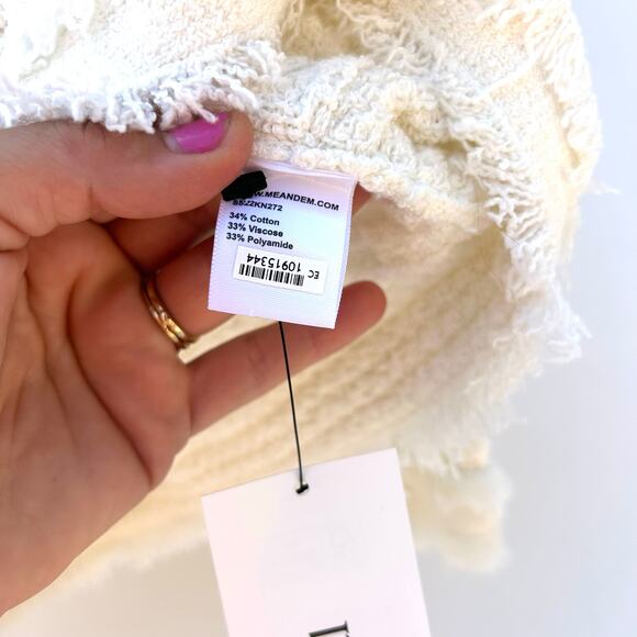 ME+EM Longline Boucle Knit Jacket Lady Jacket Cream Ecru Ivory 8 Cotton - Picture 10 of 10